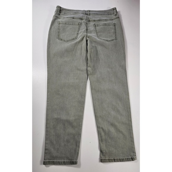 Chicos platinum green career casual pants size 1 cropped (8) * - Picture 4 of 7